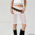 Crochet 3D Flower Midi Skirt