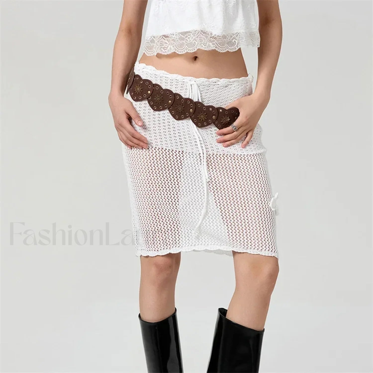 Crochet 3D Flower Midi Skirt Secondary image