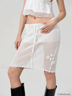 Crochet 3D Flower Midi Skirt