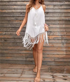 Crochet Bikini Style Shirt like Cover Ups White / one size