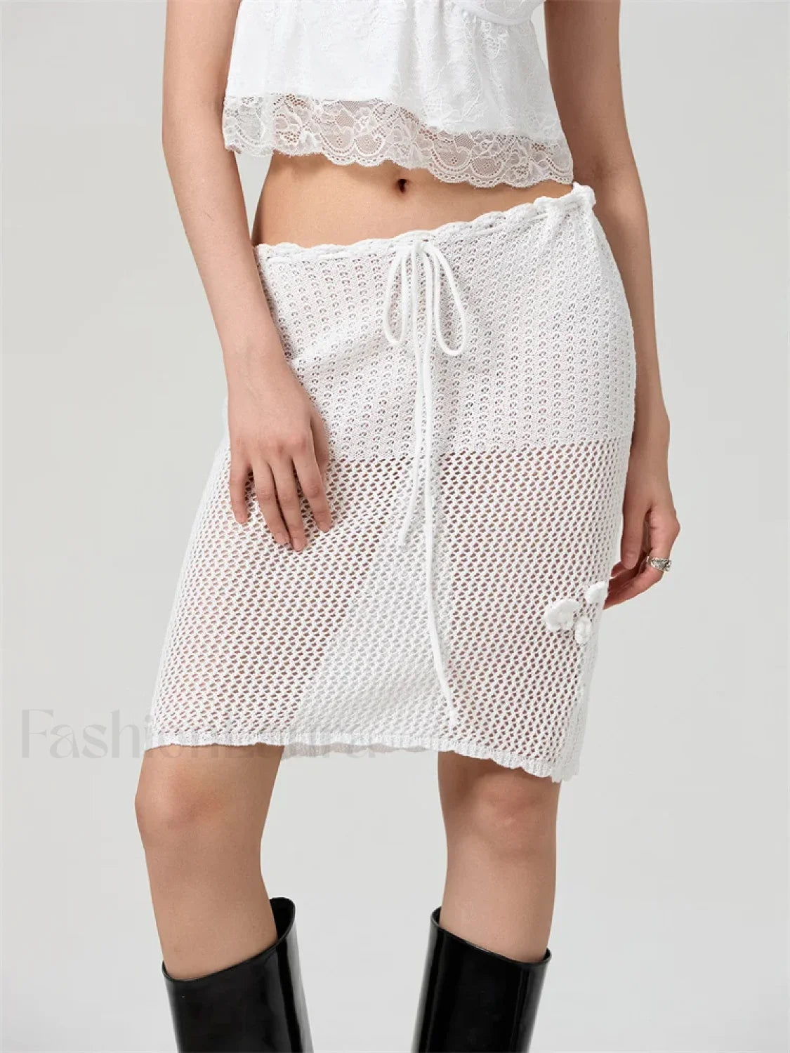 Crochet Flower Knitted Midi Skirt Secondary image