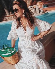 Crochet Knitted Set Boho Dress