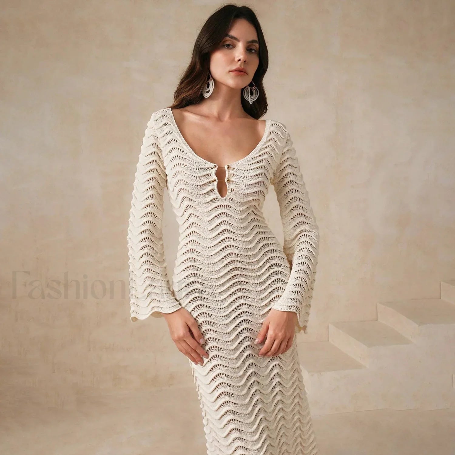 Crochet Net Maxi Dress Cover Up Secondary image