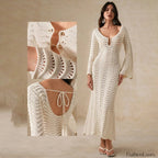 Crochet Net Maxi Dress Cover Up Apricot / S