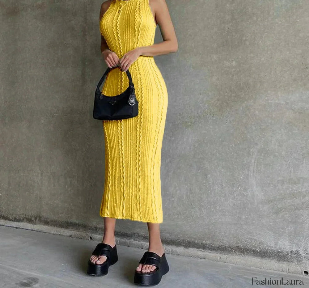 Crochet Sweater Midi Dress