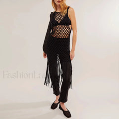 Crochet Tassel Hollow Bikini Cover Up
