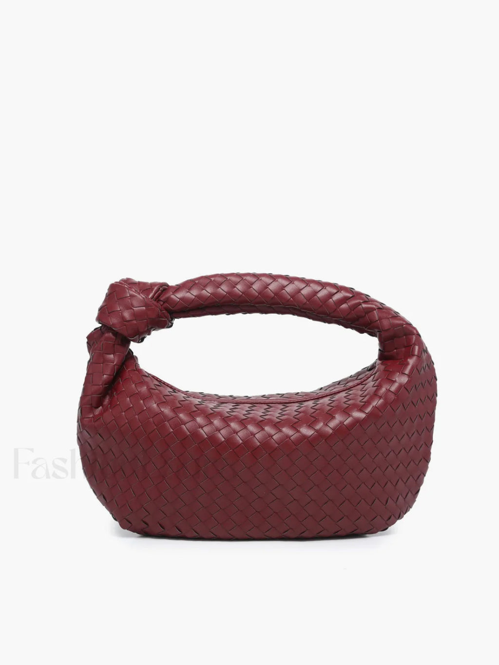 Croissant Knotted Braided Shoulder Bag Burgundy / One Size Bag