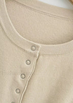 Cropped Button-Up Knit Sweater