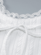 Cropped Lace Trim White Tank Top Tops&Tees