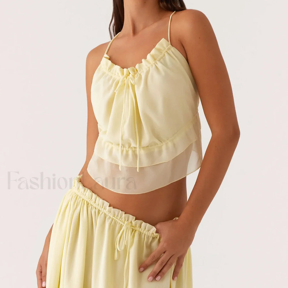 Cross Strap Backless Crop Top