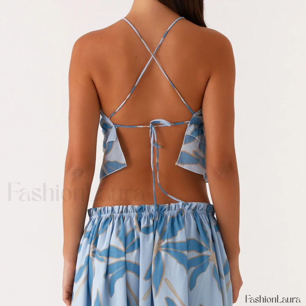 Cross Strap Backless Crop Top