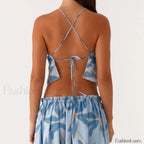 Cross Strap Backless Crop Top