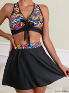 Cross Strap Padded Three Piece Set BLACK / S