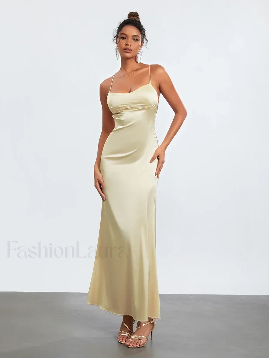 Cross Tie Slip Spaghetti Maxi Dress Main image