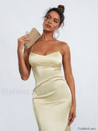 Cross Tie Slip Spaghetti Maxi Dress