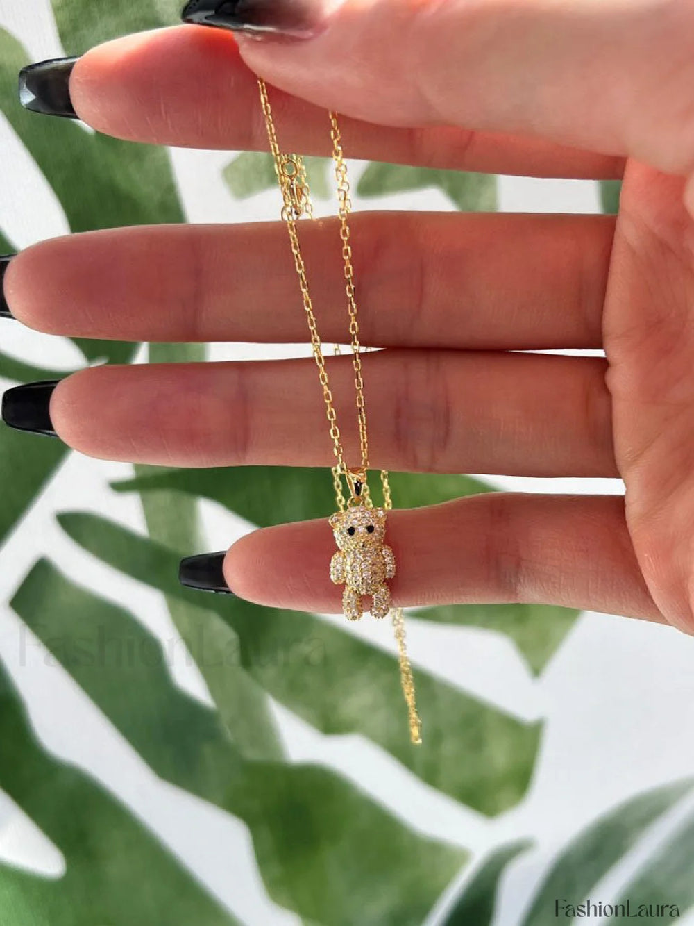 Crystal Bear Necklace Jewelry