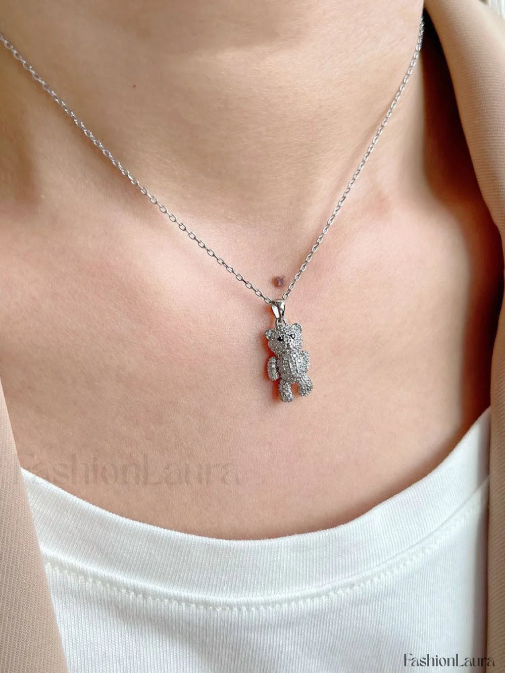 Crystal Bear Necklace Jewelry