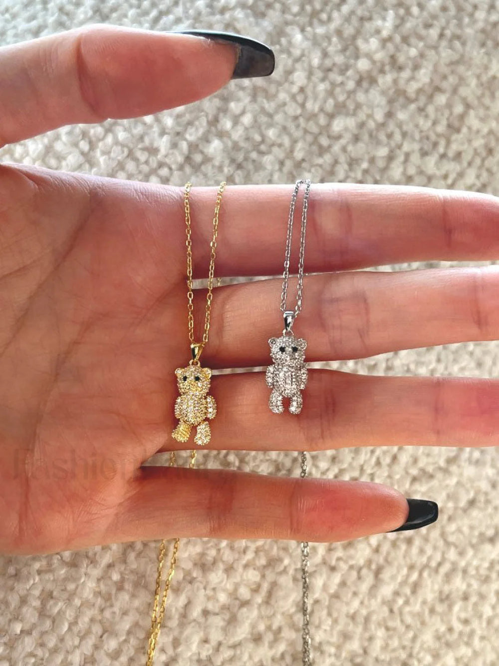 Crystal Bear Necklace Jewelry