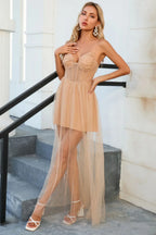 Crystal Embellished Stylish Corset Gown