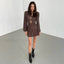 Cut Out Crochet Tunic Beach Cover Up coffee / S