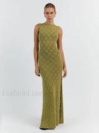 Cut Out Slit Knit Mesh Pareo Tunic Style Cover ups