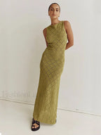 Cut Out Slit Knit Mesh Pareo Tunic Style Cover ups