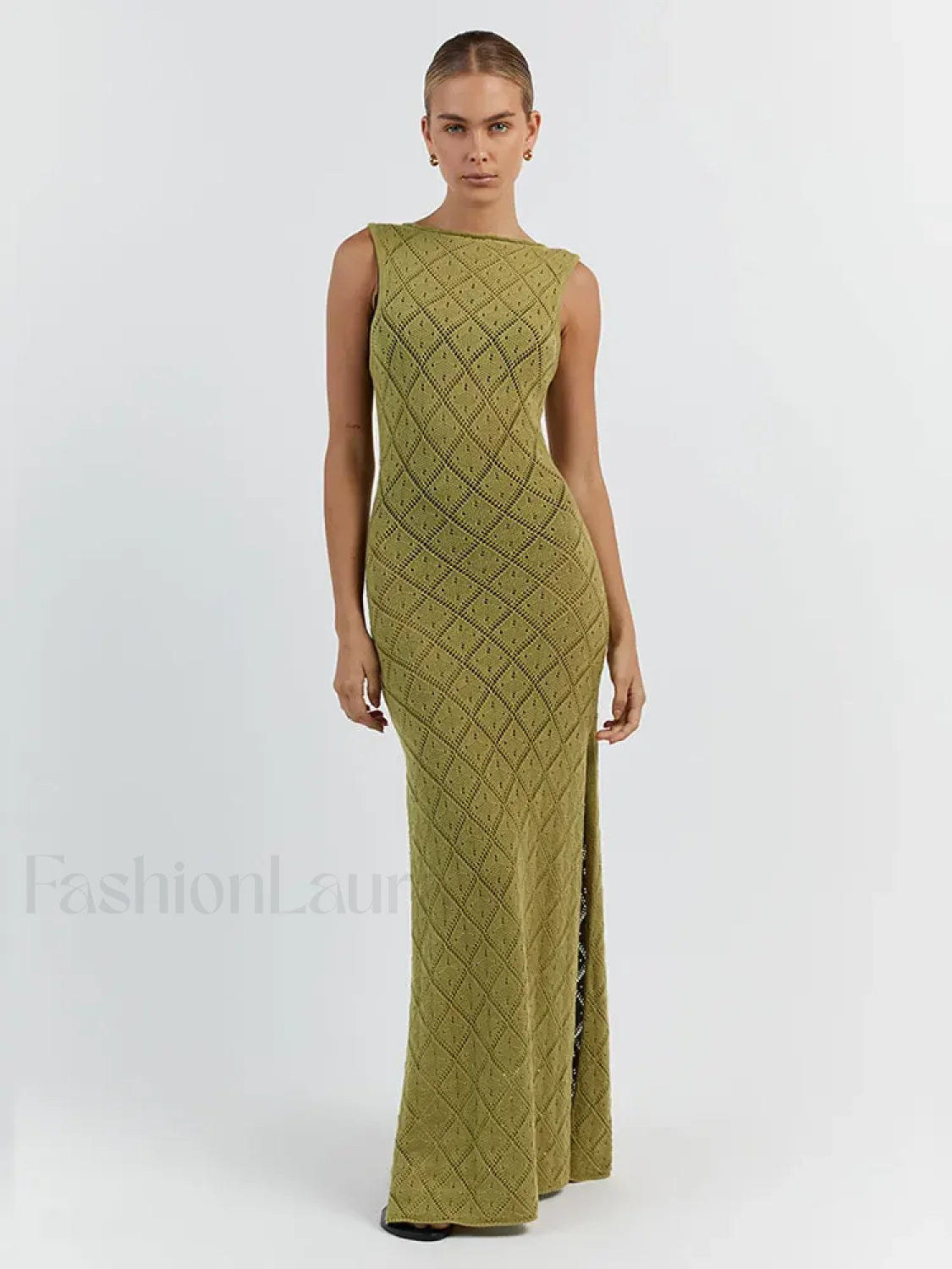 Cut Out Slit Knit Mesh Pareo Tunic Style Cover ups