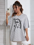 Cute Dinosaurs Printing Casual Street T Shirt