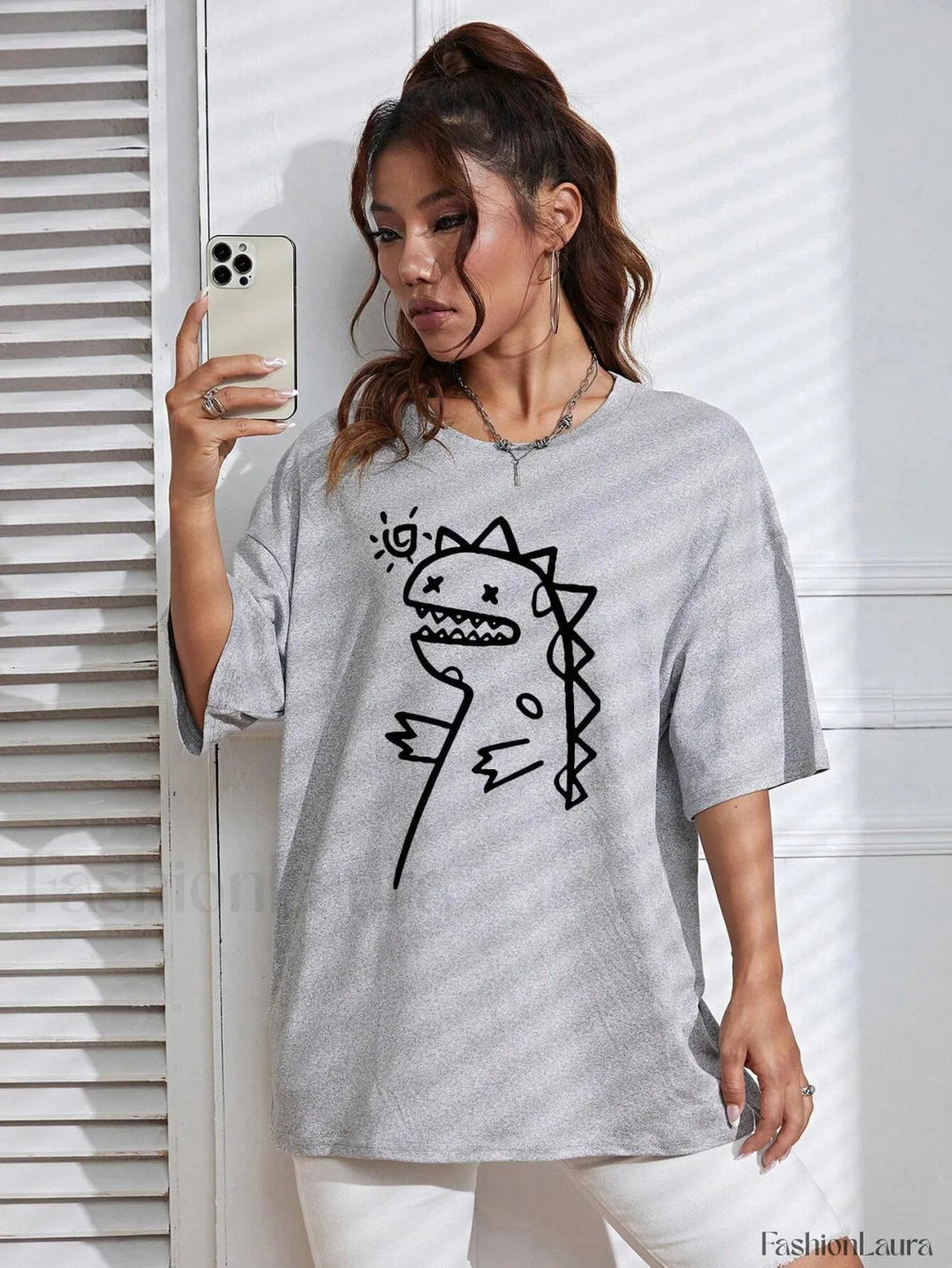 Cute Dinosaurs Printing Casual Street T Shirt