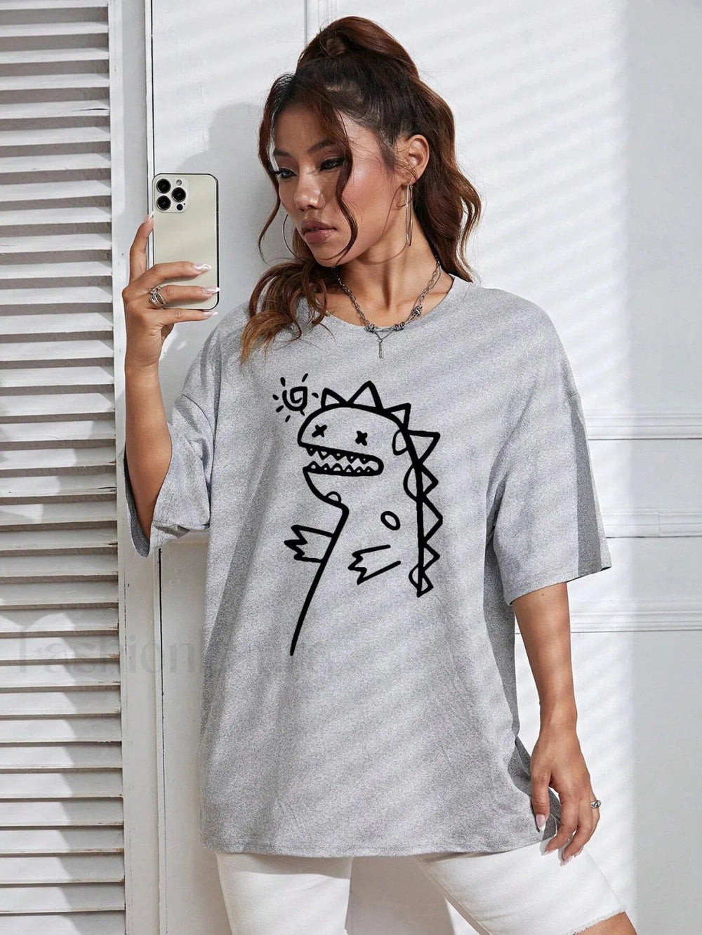 Cute Dinosaurs Printing Casual Street T Shirt