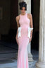 Cutout Bow Backless Bodycon Maxi Dress Pink / S
