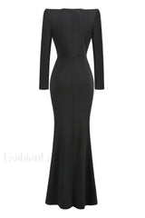 Cutout Crepe Stylish V Neck Dress