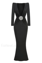 Cutout Crepe Stylish V Neck Dress XS / Black
