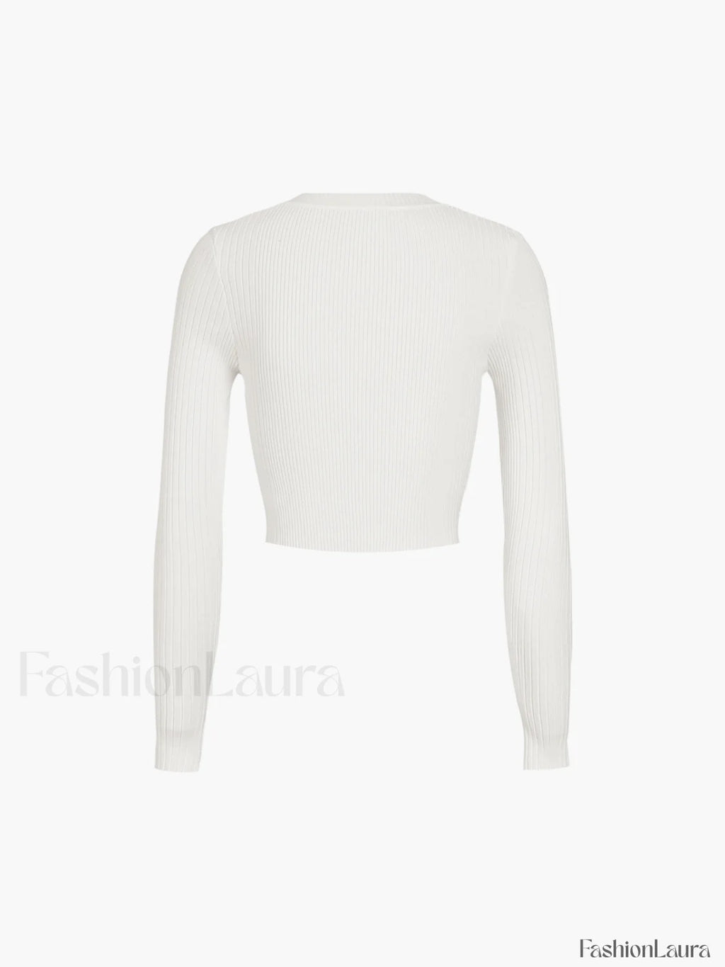 Cutout Split Beads Detail Ribbed Knit Top Knit Tops