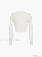 Cutout Split Beads Detail Ribbed Knit Top Knit Tops