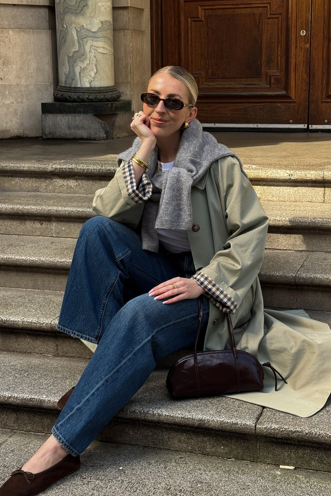 Plaid Insert Relaxed Overcoat Secondary image