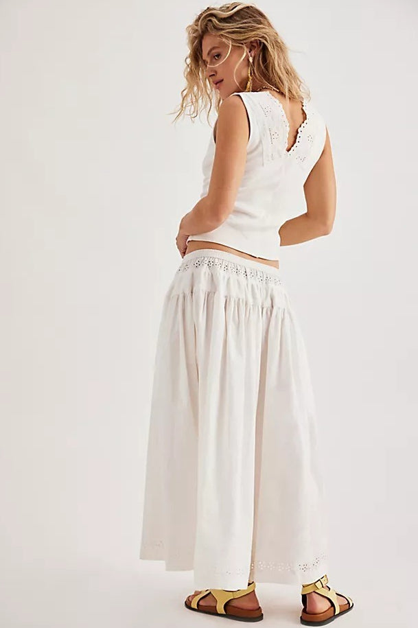 Cutout Lace Patchwork Boho Skirt Set Secondary image