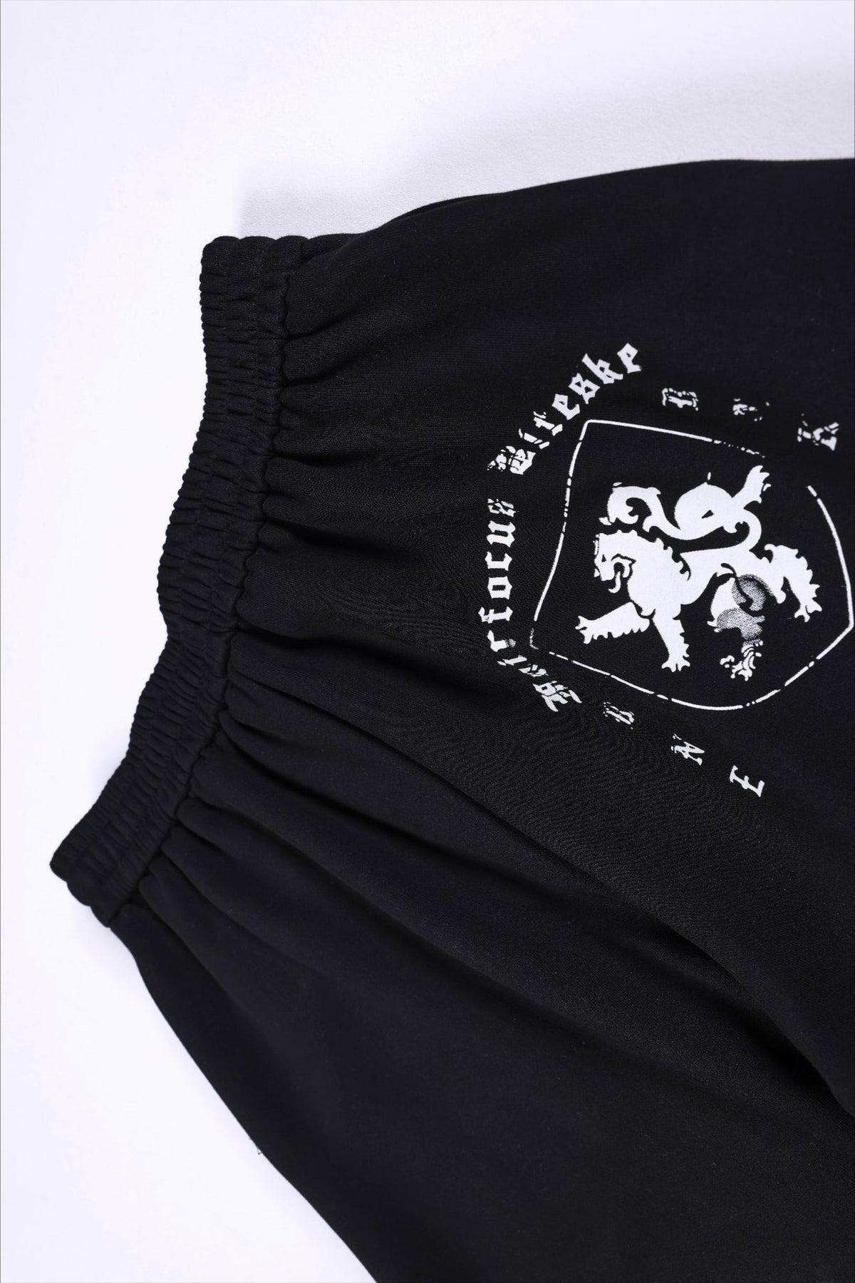 Deconstructed Typography Barrel Leg Sweatpants