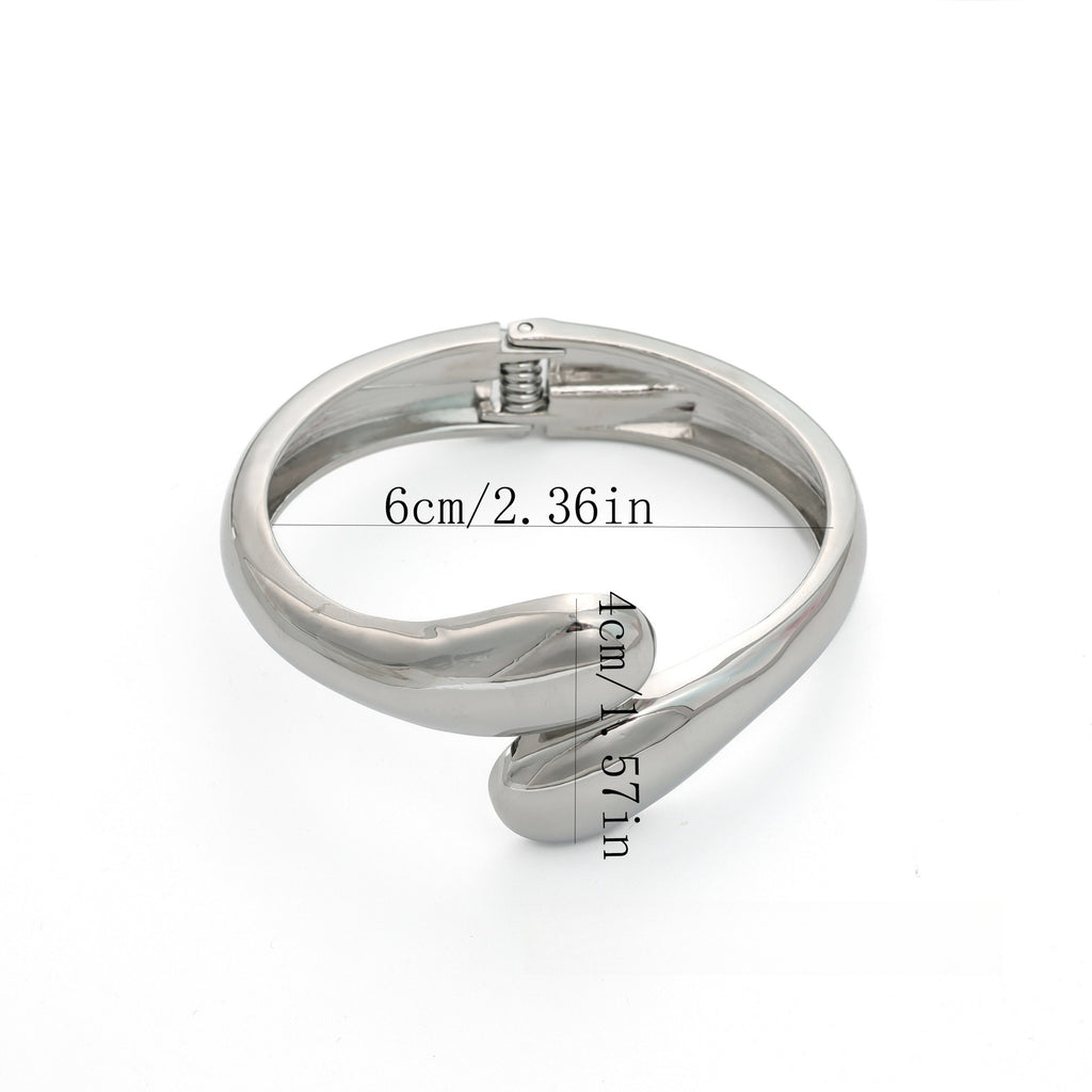 Wide Openwork Coil Metal Cuff Bracelet