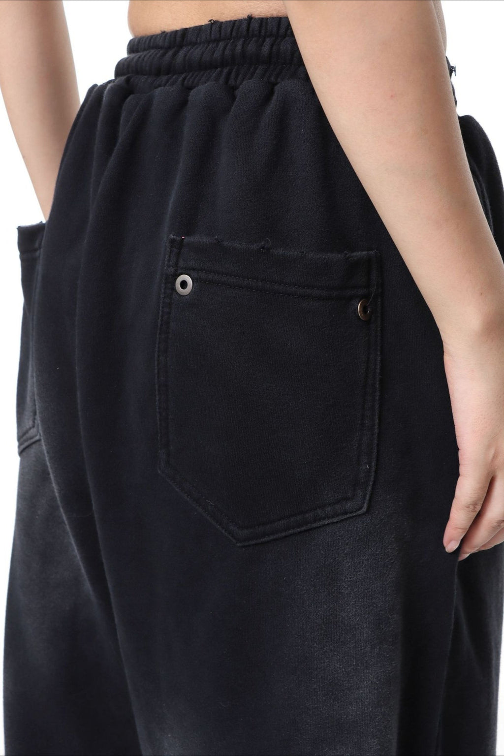 Washed Typography Wide Leg Fleece Sweatpants