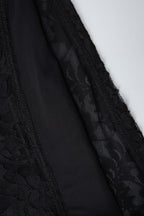Lace Mesh Sheer Tie Asymmetric Crop Top