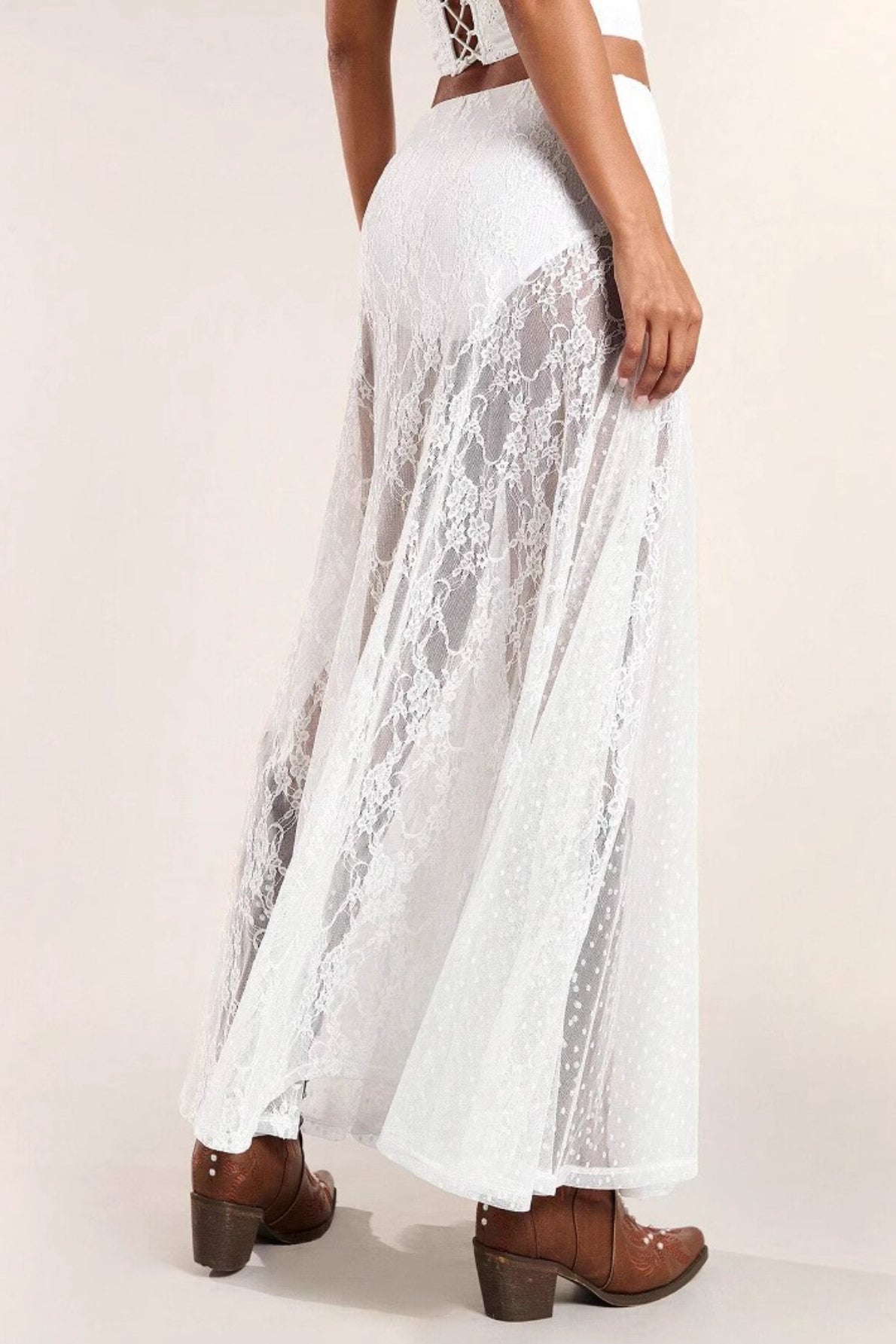 Low Waist Lace Trim Bodycon Pencil Skirt Secondary image
