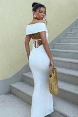 Strapless Off Shoulder Backless Bodycon Slim Fit Prom Dress