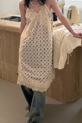 Floral Lace Spaghetti Strap Boho Dress