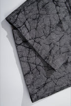 Crackle Print Tape Panel Wide Leg Jeans