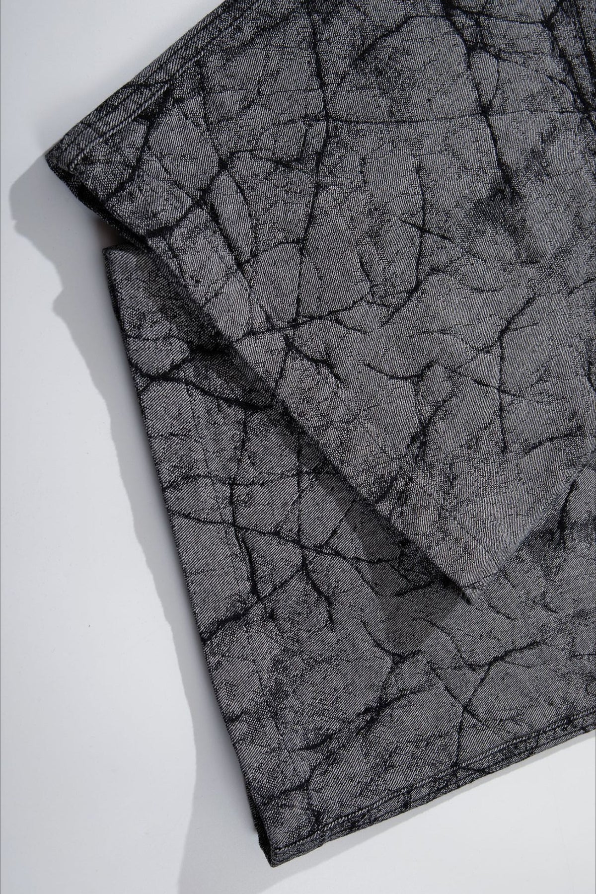 Crackle Print Tape Panel Wide Leg Jeans