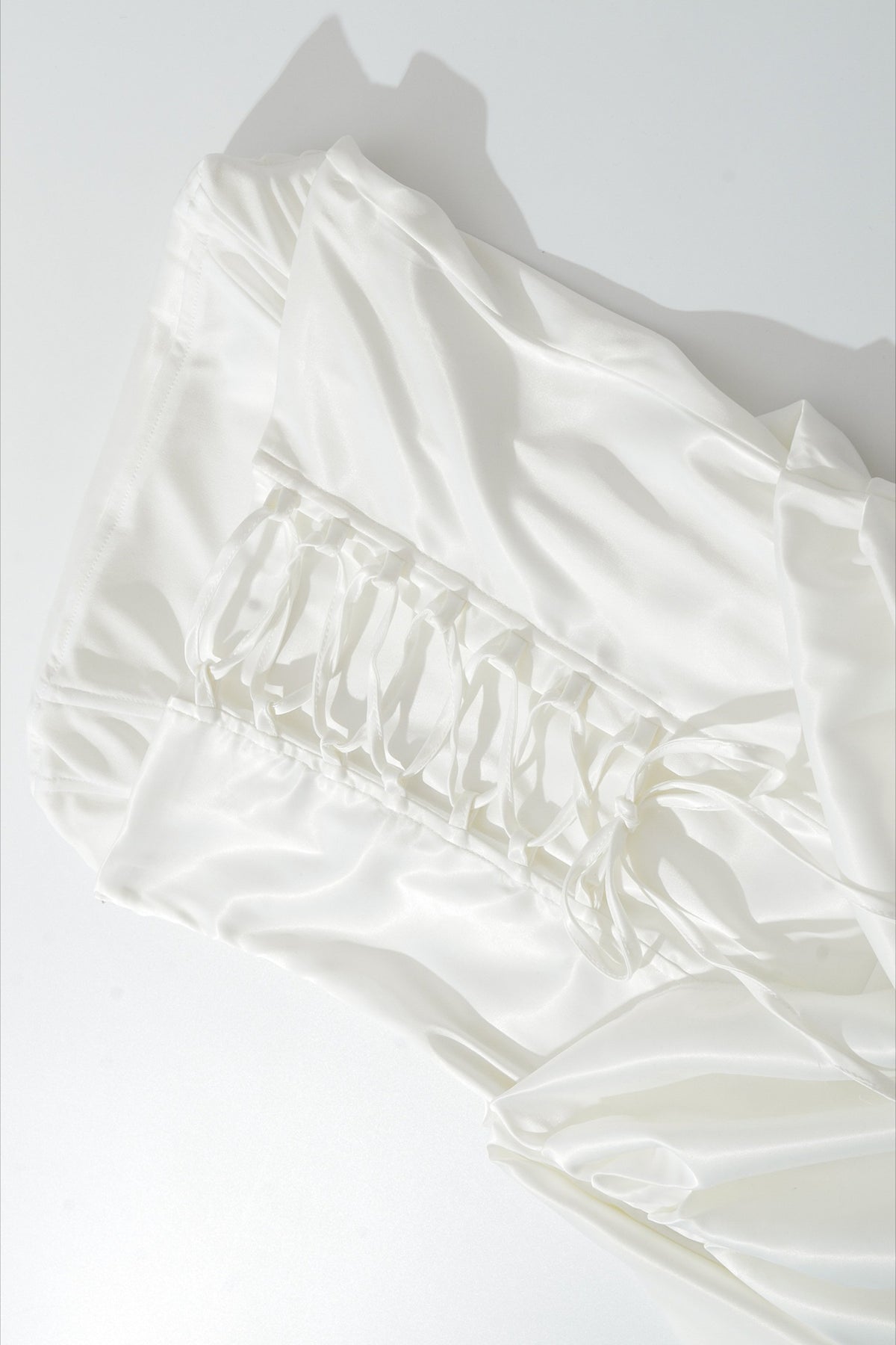 Strapless Satin Scarf Draped Cocktail Dress