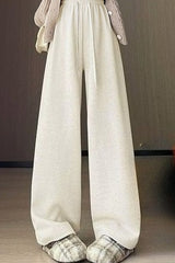 High Waist Plush Draped Knit Pants