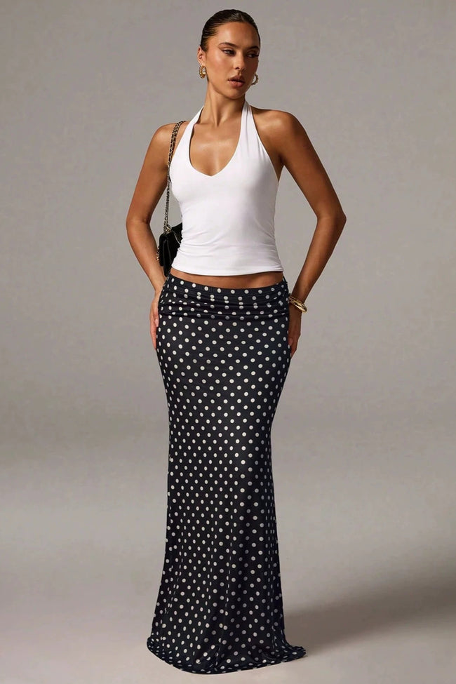 Knit Polka Dot Mermaid Hem Skirt Main image