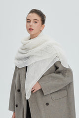 Solid Color Lace Knit Square Scarf